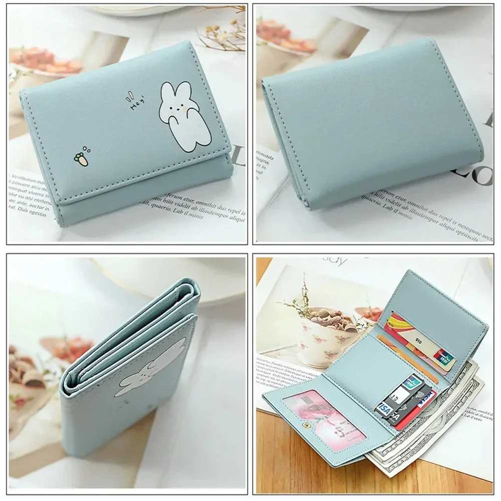 2023 Short Cute Small Wallets Student Triple Fold Card Holder Girl ID Bag Card Holder Coin Purse Ladies Wallets Carto Bags Y250707