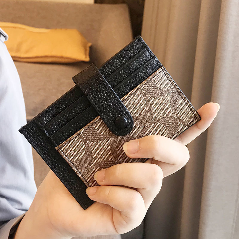 wallet designer woman 2025 New Women's Small Card Holder Wallet Genuine Leather Look Ultra Thin ID/Door Access Card Organizer