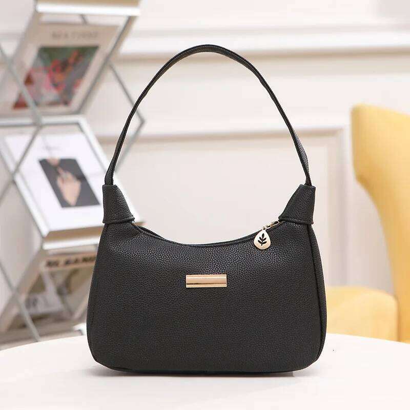 New Women's Retro Solid Color PU Leather Handbag Fashion Shoulder Underarm Casual Hobos Bag for Ladies