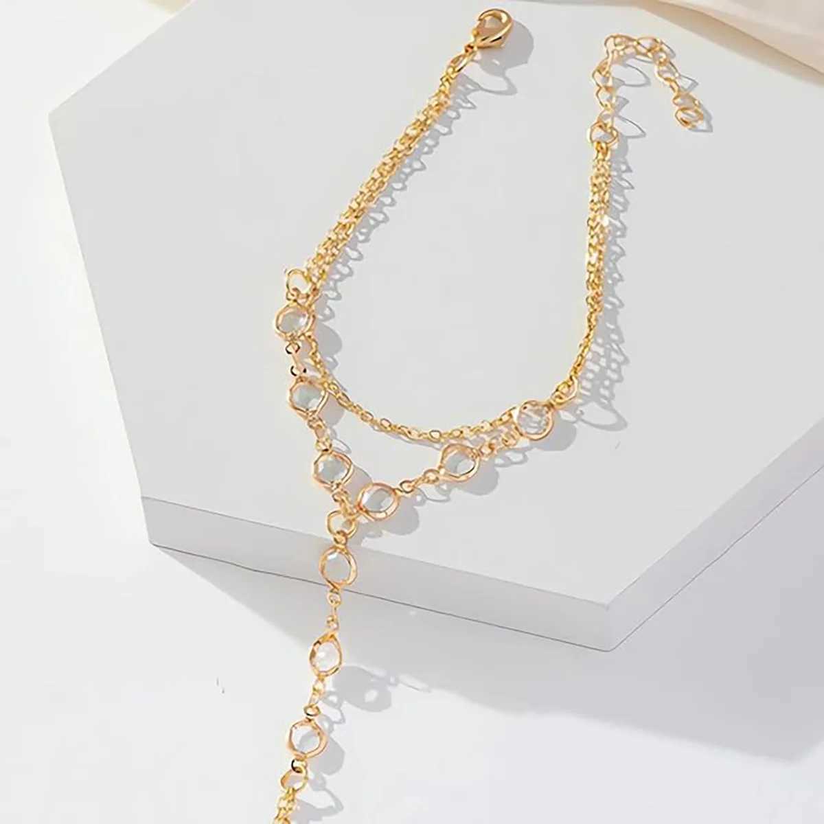 Fashion Multilayer Bracelet Ring Crystal Luxury Finger Bracelet Hot Selling Women Wedding Bridal Jewelry Finger Chain Couple Bracelet XJ250707