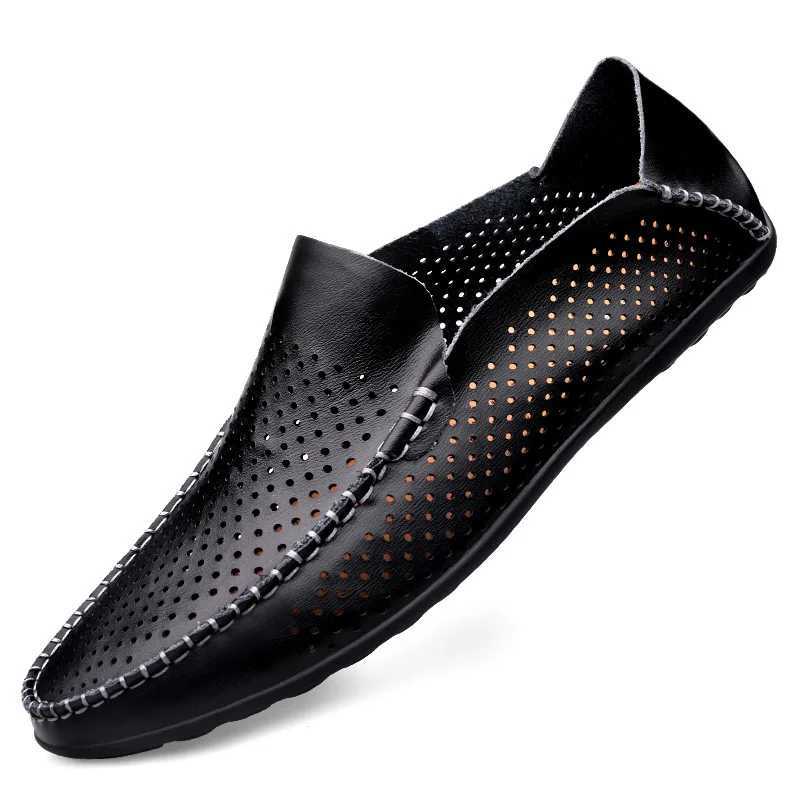 Spring Men Shoes Casual Breathable Soft Mens Loafers Light Genuine Leather Shoes Flats Fion Driving Shoes Zapatillas Hbre Y250707