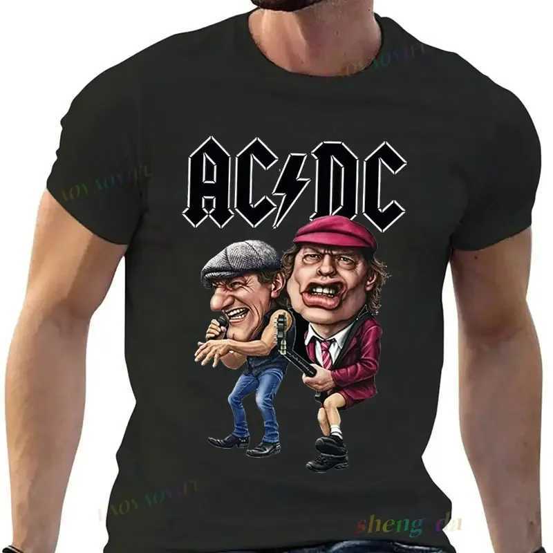 Playera Rock Band AC DC T-shirt Casual Wear Men Short Sleeve T-shirt Funny Fashion Music Printing Customized Unisex Tops W250707