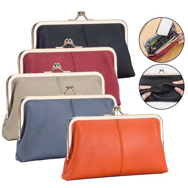 New Genuine Leather LG Clutch Wallet Clip Bags Vintage Coin Purse Card Holder Key Lipstick Storage Phe Pouch Case For Women Y250707