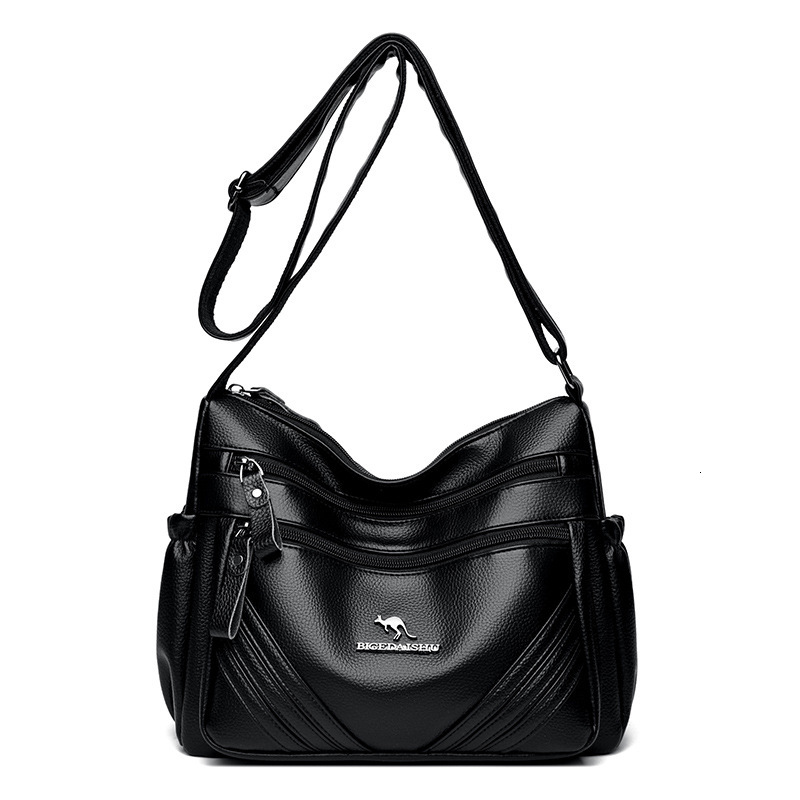 Free Shipping Kangaroo Soft Leather Large Capacity Women's Bag 2025 Designer New Middle-aged Mother Bag Multi-layer Shoulder Width Bag Trend