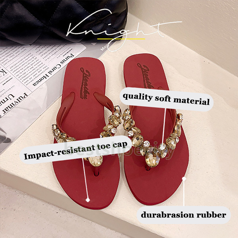 crystal glitter slippers beach slides summer flip flops womens sliders fashion casual flats slipper daily soft mules durable anti-slip designer sandal
