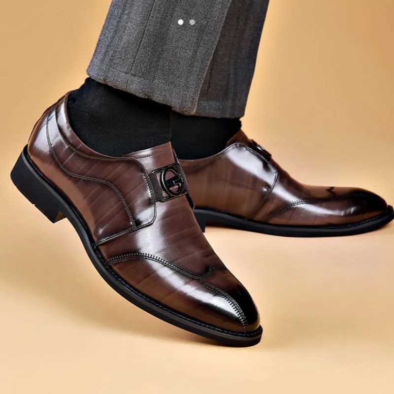 Men Casual Shoes Fion Brand Classic Casual Men Leather Shoes Black Breathable Business Men Shoes Large Size Y250707