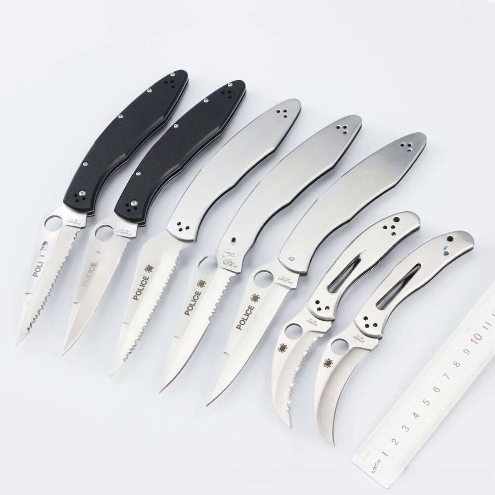 Police C07 EDC Tool G10 Steel Handle Outdoor Mountaineering Camping Folding Knife