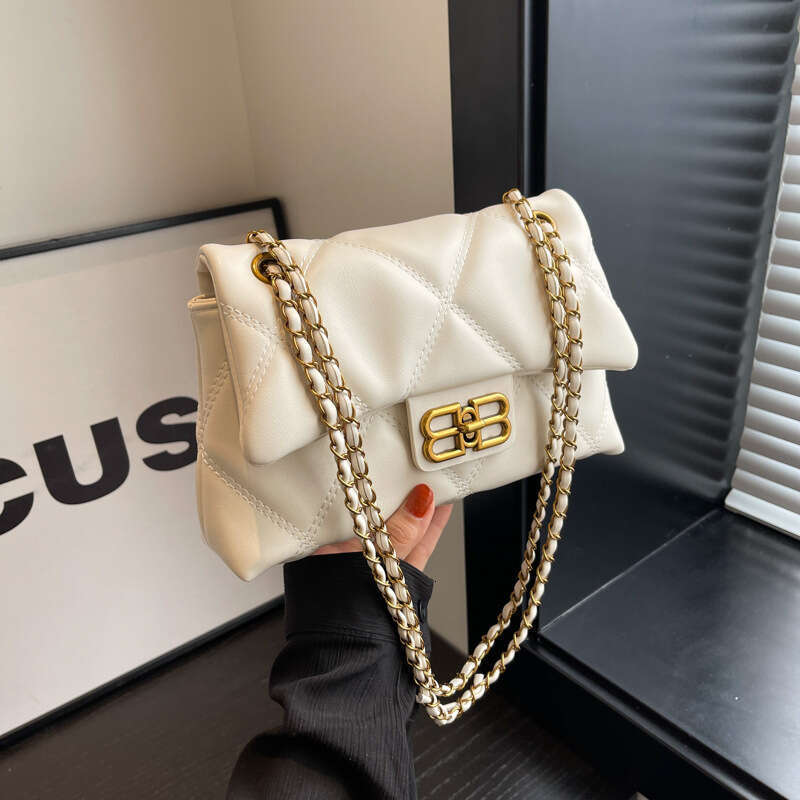 New Quilted Chanel Style For Women 2025 New Chain Single Shoulder Crossbody Leather Texture Small Square Bag