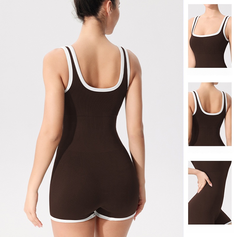 Women yoga set skinny one piece quick dry sleeveless gym clothing outdoor running elastic workout sets breathable moisture wicking sports outfits size