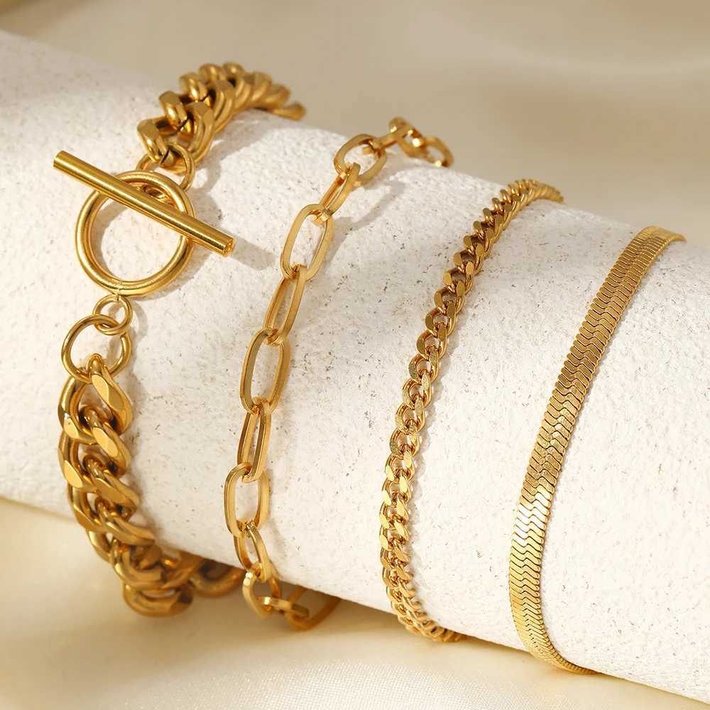 Stainless Steel Bracelets Gorgeous Exquisite Set of 4 Bracelets For Women Jewelry Personalized Recommendations For Anniversary XJ250707