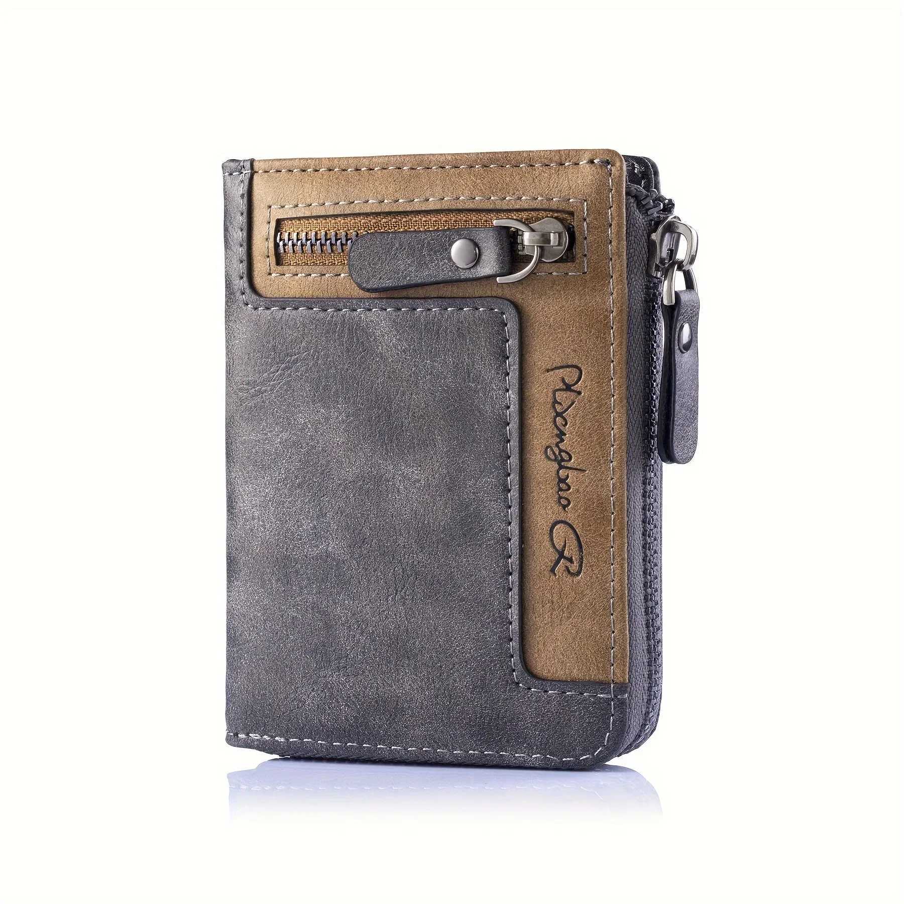 1pc Premium Short Wallet for MenStylish Mtifuncti PU Leather Zipper Durable Wallet Y250707