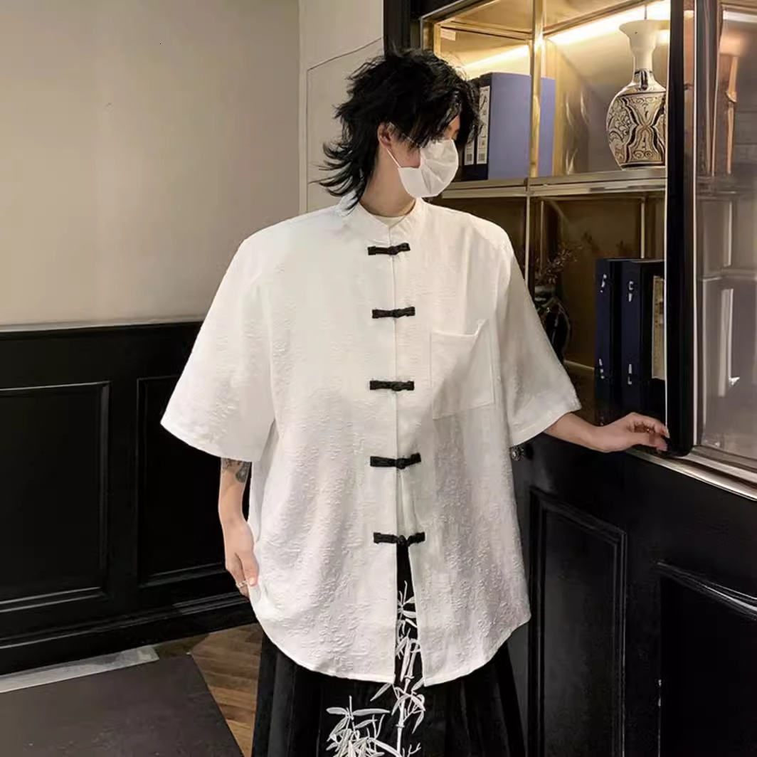 New Chinese Designer Short Sleeves Style Short Sleeve Shirt For Men 2025 Summer New Design Sense Niche Loose Zhongshan Shirt Jacket