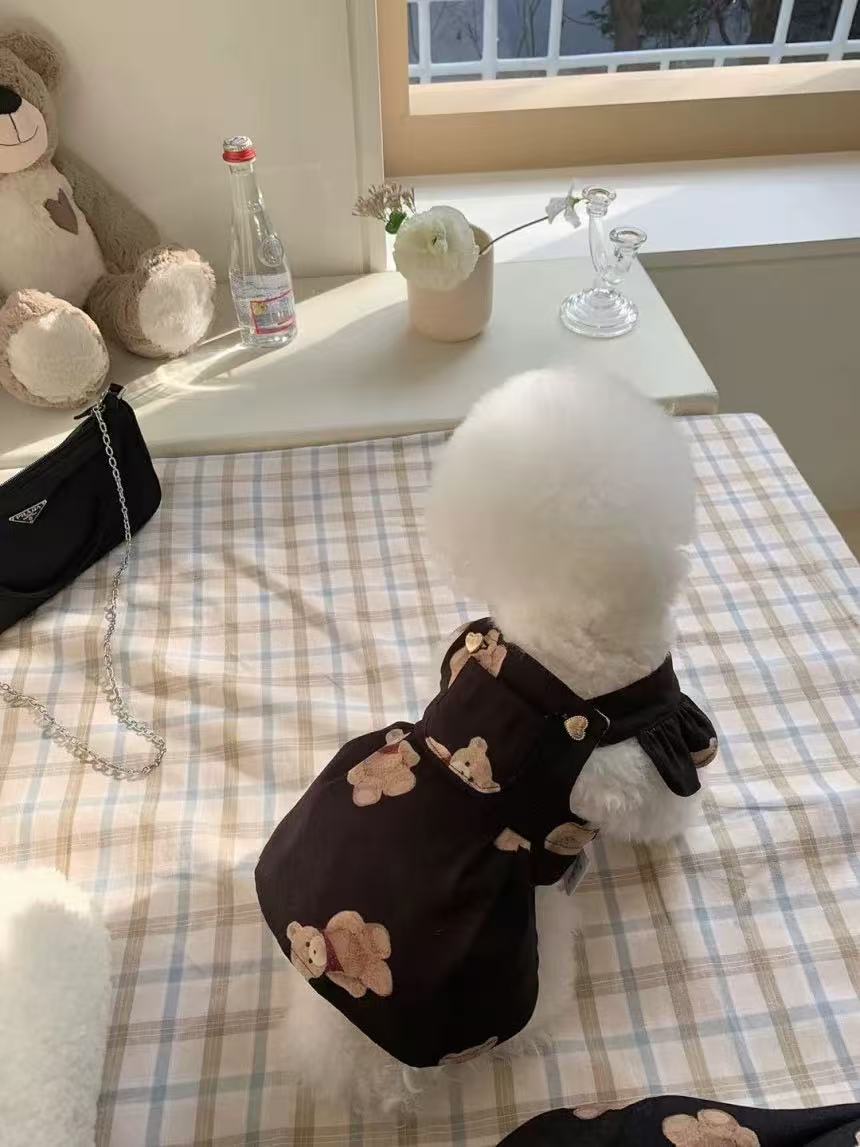 T648 Korean spring cute skirt Bichon Teddy Pomeranian Schnauzer Yorkshire pet puppy cat clothes