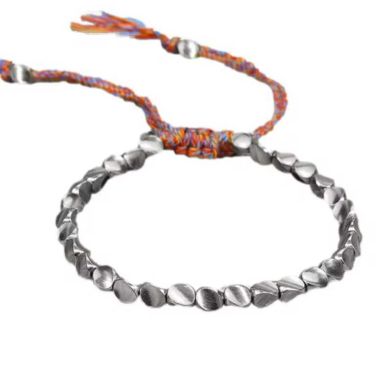 Handmade Tibetan Copper Bead Bracelet for Women Adjustable Rope Chain Men Bracelets Gold Color Braided Boho Vintage Jewelry Gift XJ250707