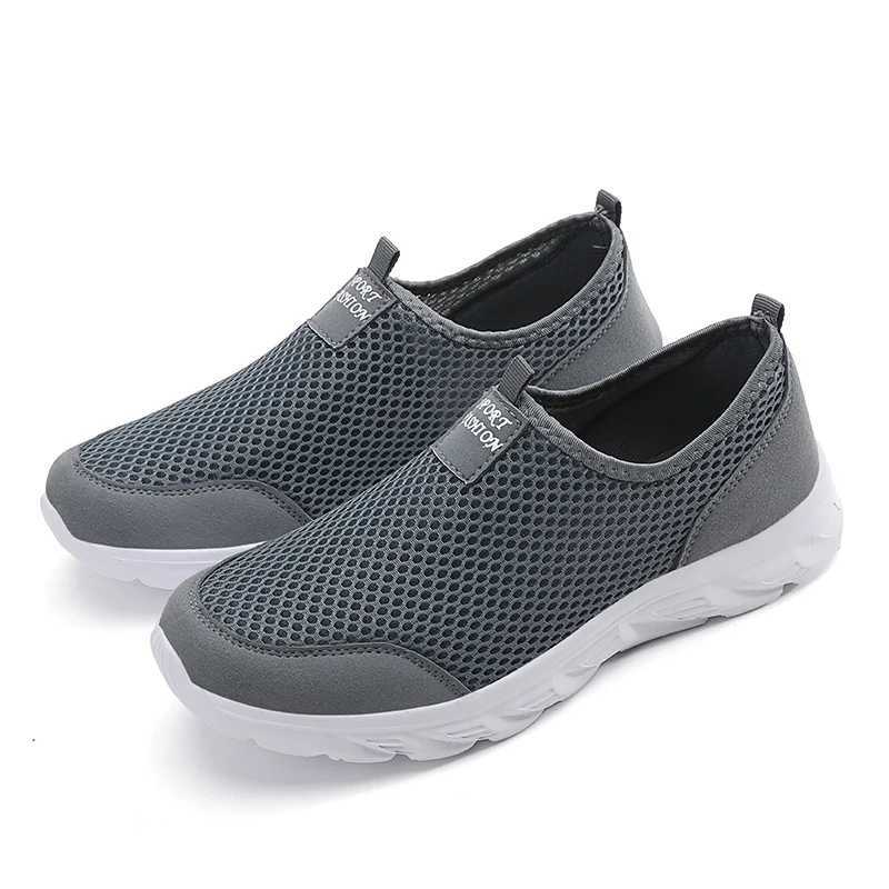 Men Shoes Breathable Mesh Summer Lightweight Hiking Walking Casual Shoes Slip-On Driving Mens Loafers Y250707