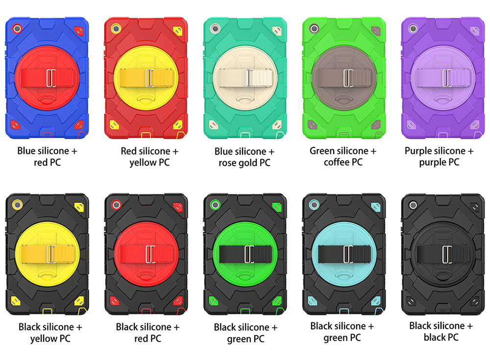 For Samsung Galaxy Tab A9 Plus 11 inch kids Shockproof Case Hybrid Armor Protective Tablet Cover 360 Rotating Stand Strap Cases with S Pen Holder SM-X