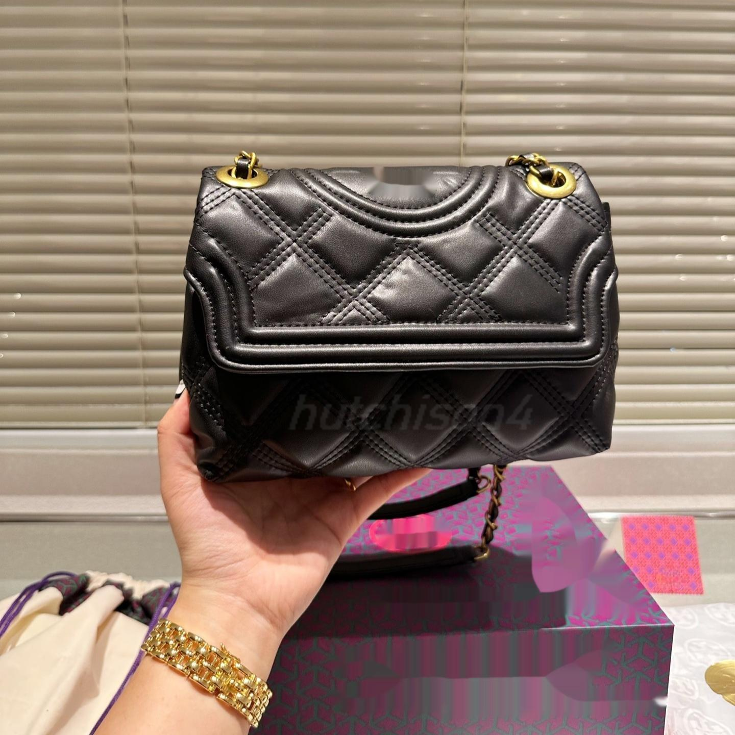 High-quality Fleming shoulder bag, elegant Dia-Quilted convertible crossbody bag with braided chain strap and dust bag.