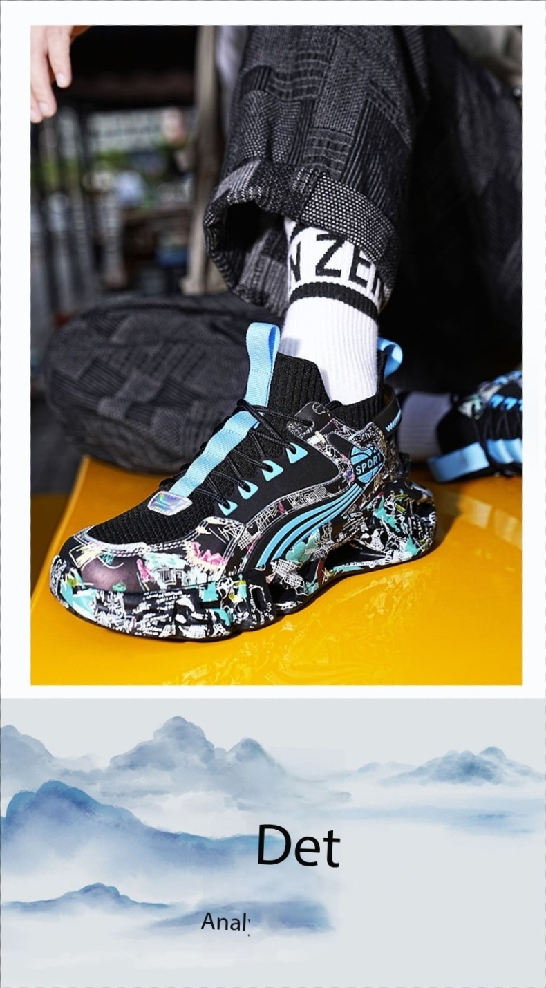 Designer Men's shoes summer breathable thin trendy brand versatile blade running shoes casual running mesh coconut sports trendy shoes