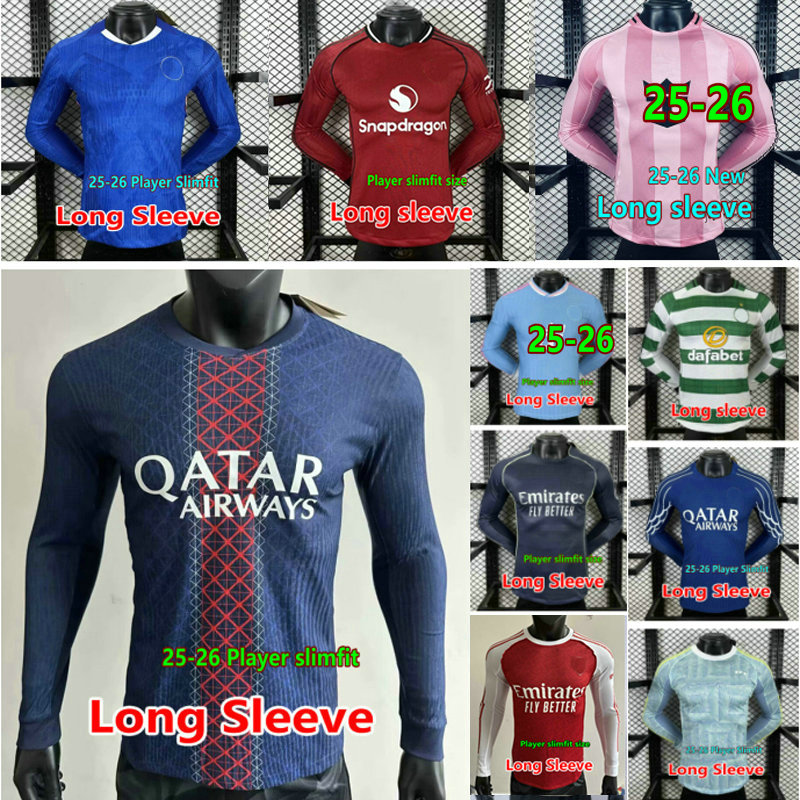 player version 2025 Long sleeve soccer jersey club teams MBAPPE 25 26 Home Away Bellingham KANE FODEN VINI JR LAMINE YAMAL SAKA HAVERTZ Football shirt men size S-XXL