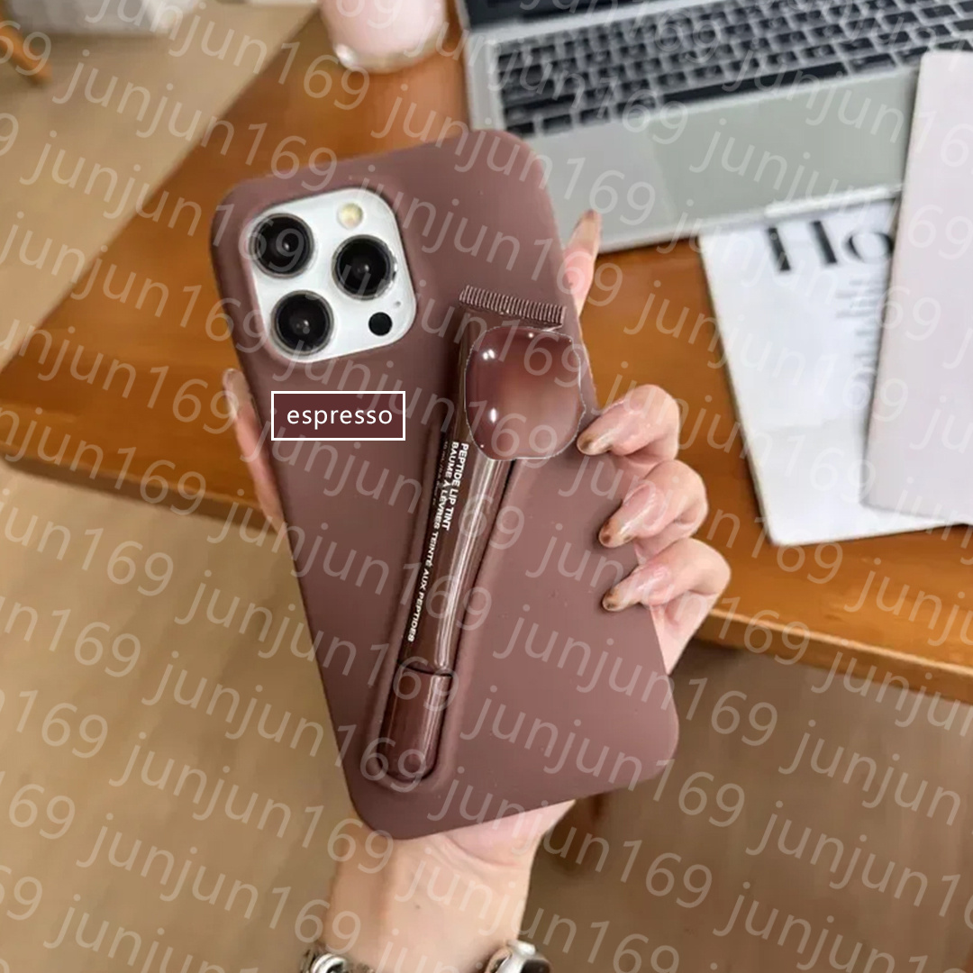 phone case Lipstick Case Apple iphone 16 pro max cases Lip Gloss Lipstick Lip Balm 3D Make-Up Silicone Phone Case for iPhone 15 14 13 Holder Cover Sil