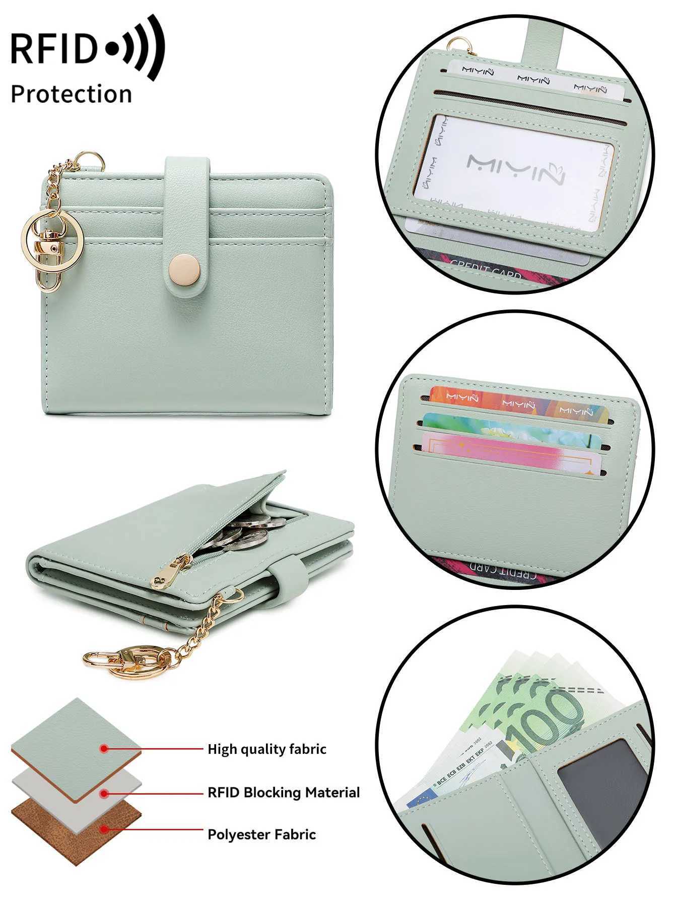 Classic Wens Short Wallet RFID Blocking Small Bifold Wallet Luxury Leather Pocket / Card Holder Coin Purse Keychain Y250707