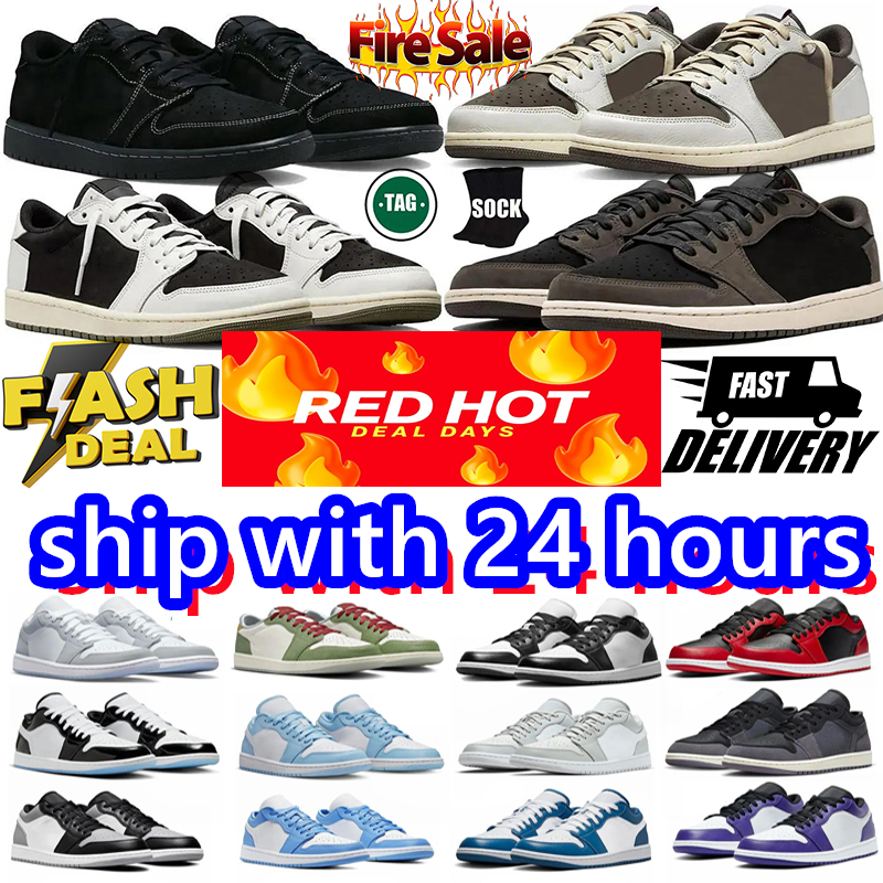 Free delivery Designer basketball shoes classic 1 panda Black Phantom Medium Olive Reverse Mocha mens womens sneakers men women outdoor trainers