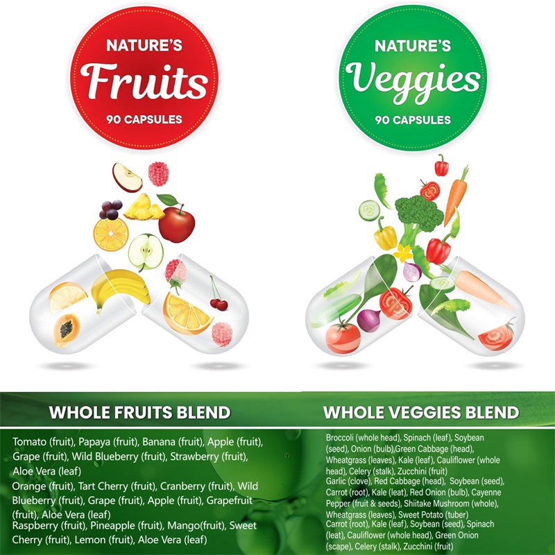 Vegetable Fruit Capsules Women Men Multivita Dietary Fiber Vegetarian For Body Health 32011