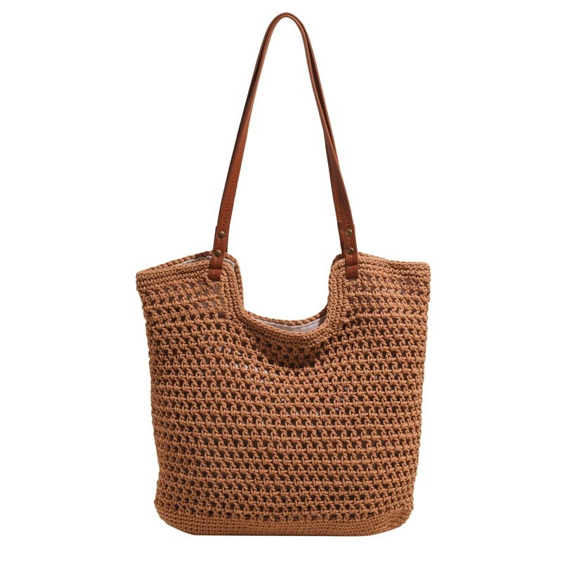 Free shipping designer Hand-woven Bag Women 2025 New Trendy Lazy Style Beach Vacation Shoulder Bag Large Capacity Tote Bag