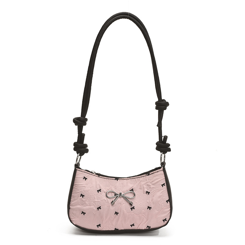 Designer Bag Luxury Bag Free Shipping Designer Advanced And Luxurious Shoulder Shoulder Bag New Pink Cute Bow Small Square Versatile Crescent Armpit T