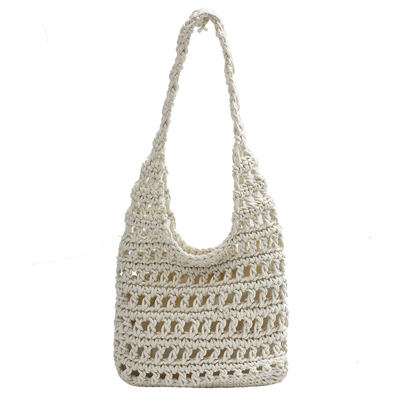 Free shipping designer New Cotton Thread Woven Bag Artistic Versatile Trendy Bag for Women Vacation Travel Casual Bag Fashion Hollow Shoulder Bag