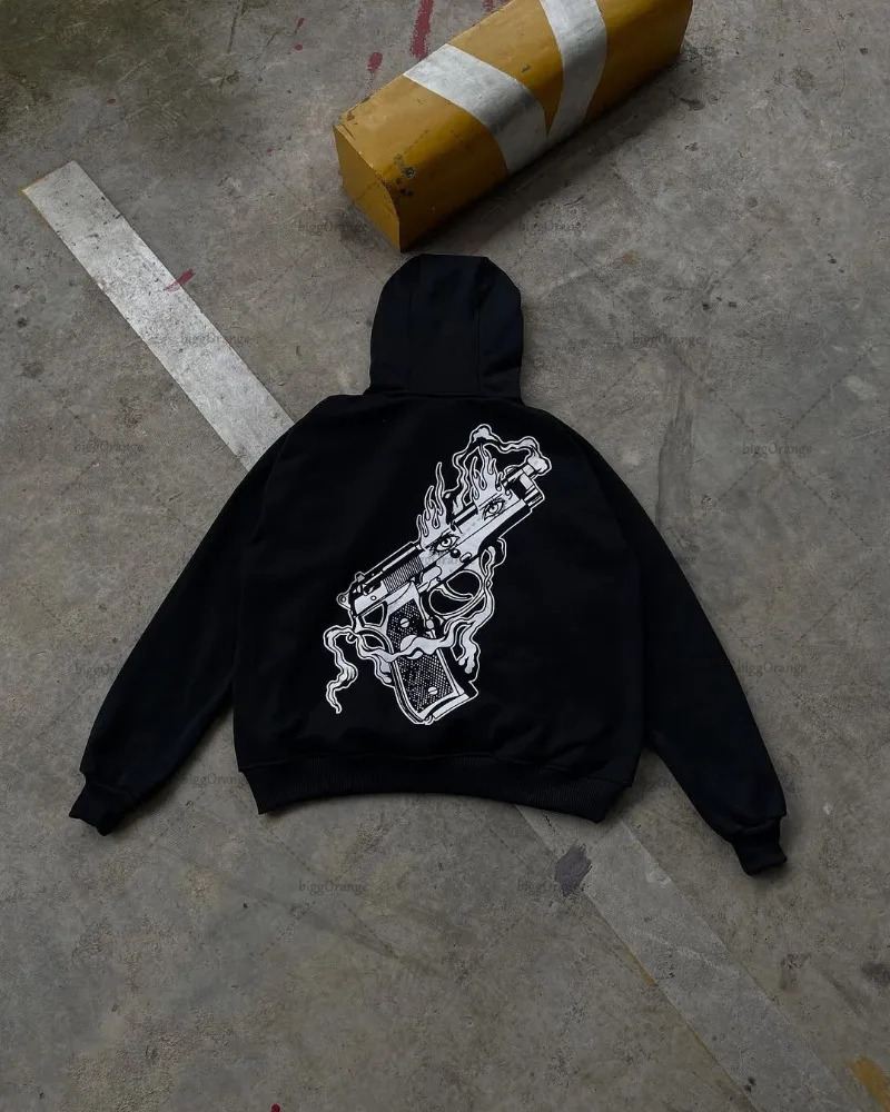 2025 Street Harajuku Fashion Clothing European and American Personality Y2k Hoodie Letter Print Fashion Casual Sweatshirt Men 250707
