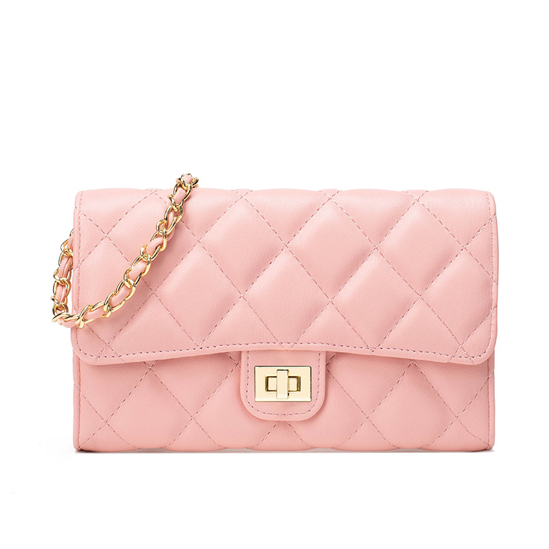 free shipping designer High end versatile diamond grid chain bag, small fragrance style 2025 fashionable large capacity bag, new crossbody bag red