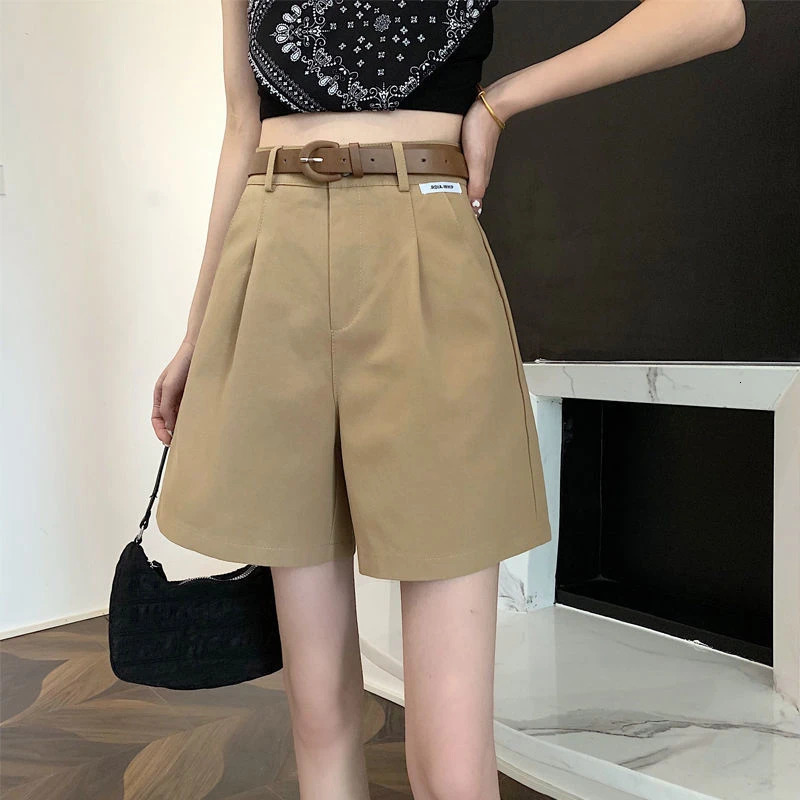 2025 Womens Summer Shorts Pants Casual Loose Wide Leg Solid Matching Females Short Trousers Elegant Office Lady 250704