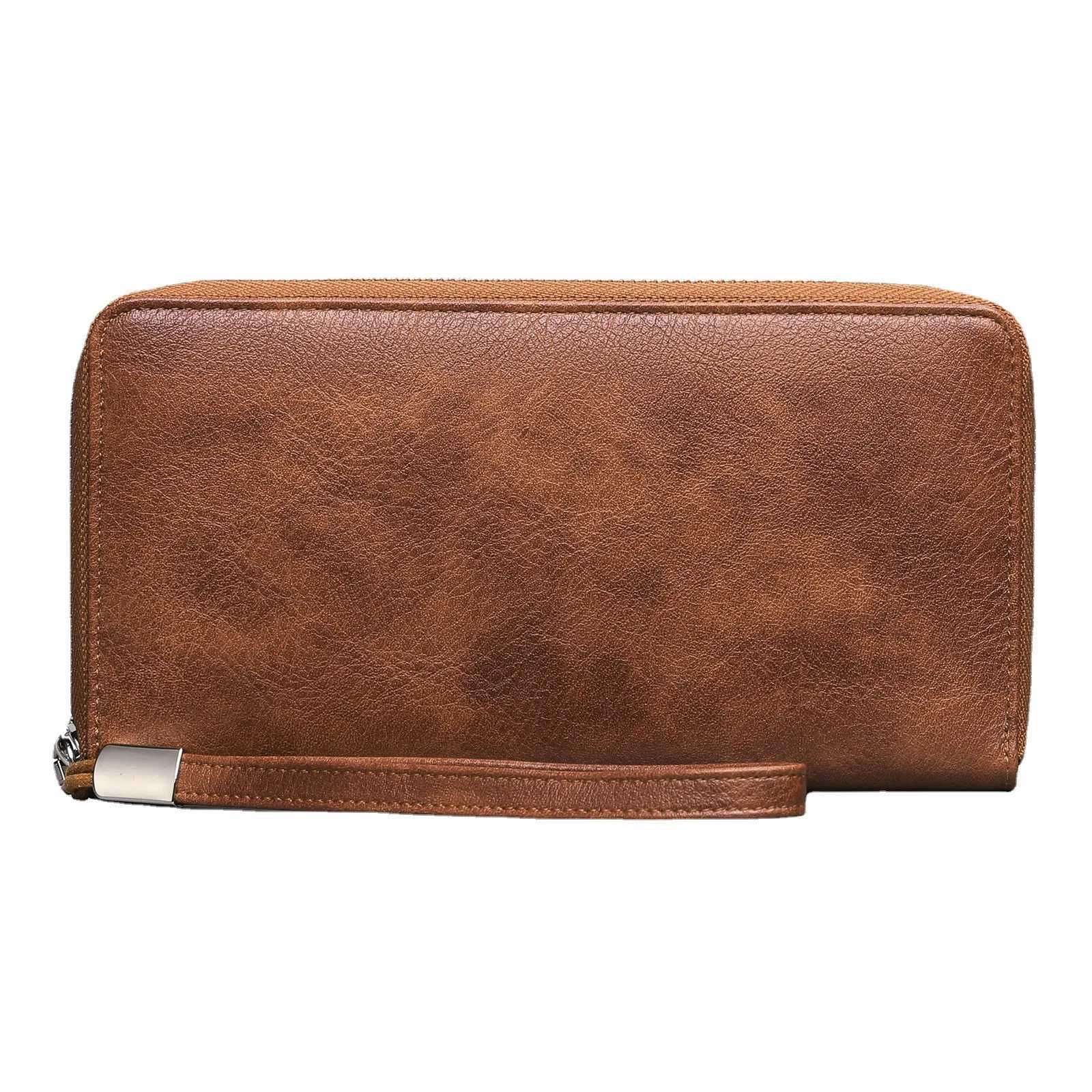 Vintage Wen Wallet Large Capacity LG Clutch Bag PU Leather Bank Holder Cell Phone Bag RFID Wallets For Wen Y250707