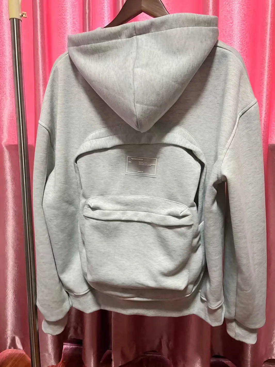 2025 Spring Autumn Mens Hoodie Solid Back Small Bag n Sweatshirt Men Women Trendy Jacket Hooded For Male Coats 250707