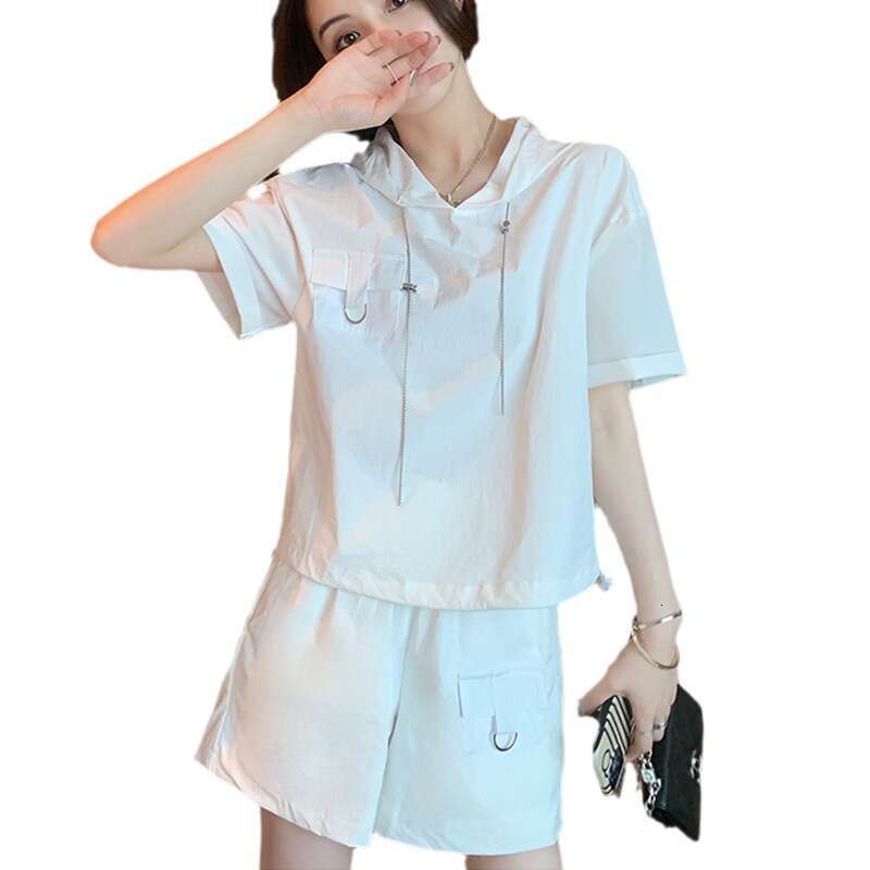 Fashion Casual Sports Suit For Women Summer New Korean Style Loose Plus Size Women's Short Sleeve Two-Piece Set B5