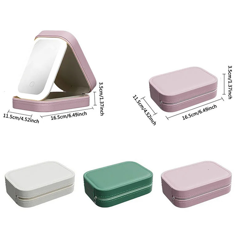 LED Makeup Bag With Mirror For Women Portable Cosmetic Storage Bag Small Lipstick Brush Wireless Makeup Box With Light 250701