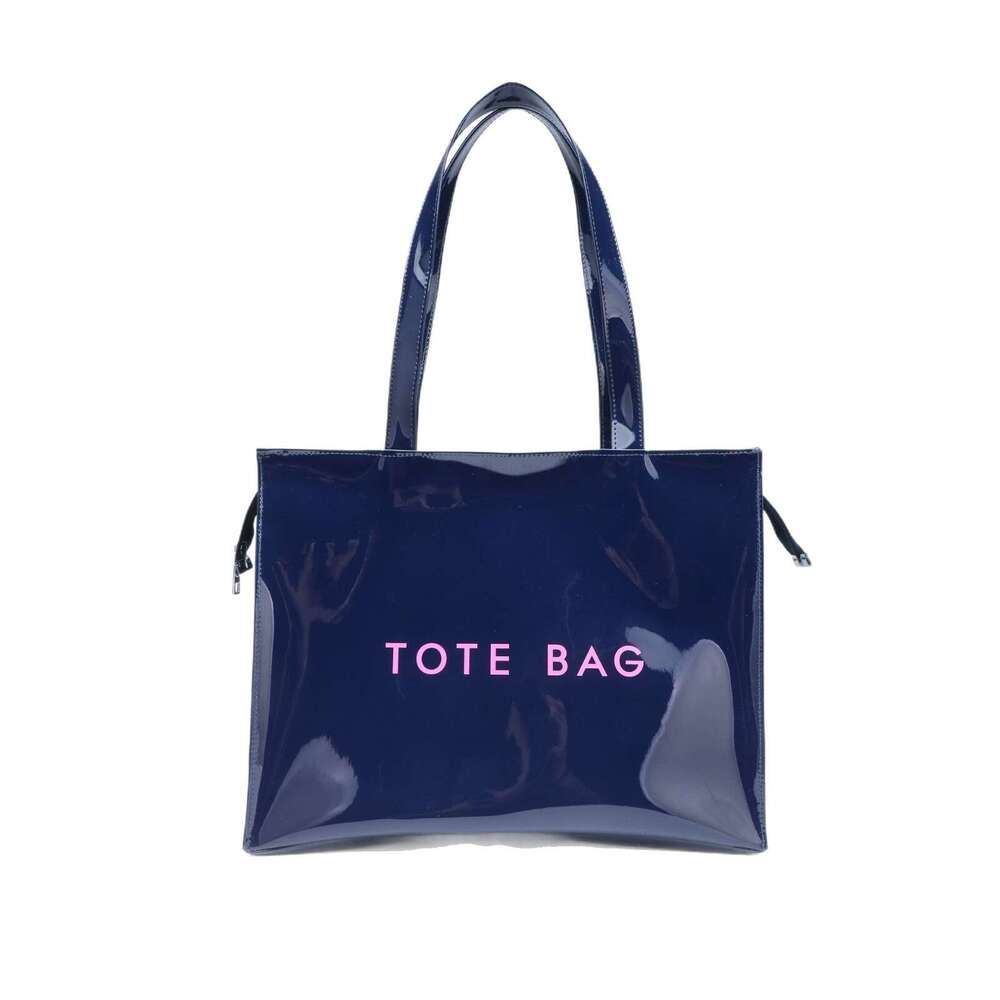 Shoulder bag handbag shopping bag women's 2025 PVC waterproof letter printing fashionable and simple