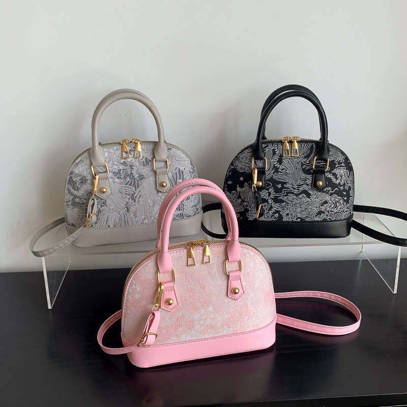 Trendy Fashion Pattern Patchwork Single Shoulder Crossbody for Women, Bags 2025 Summer New Simple Handheld Shell Bag