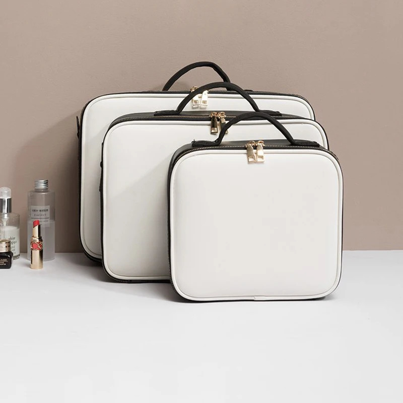 Waterproof PU Leather Cosmetic Bag Professional Large Capacity Storage Make up Handbag Case Travel Toiletry Makeup bag For Women 250701