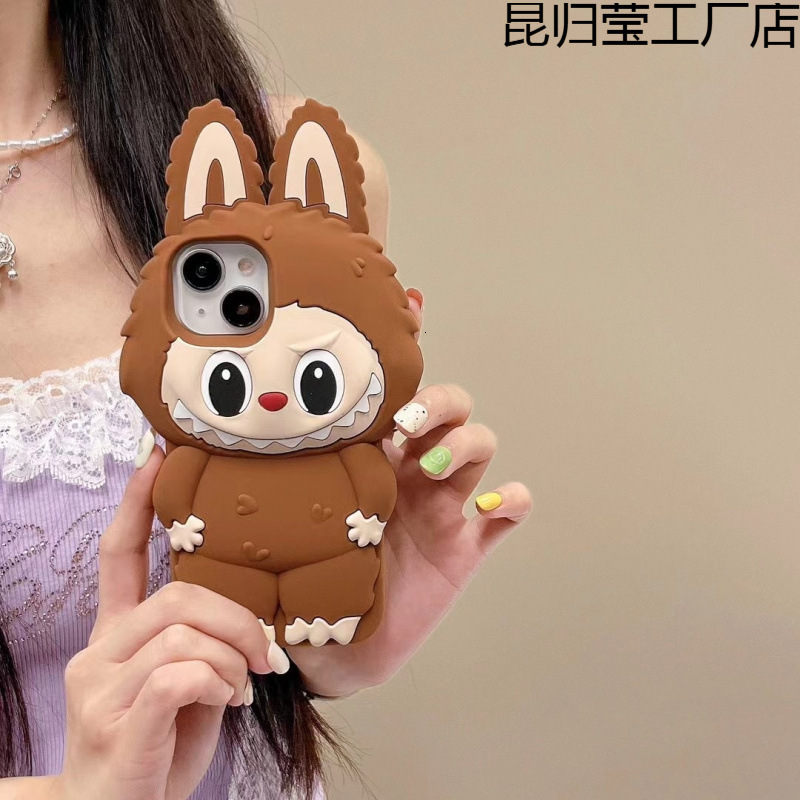 Cartoon Cute 3D Labubu Plush Doll Apple Compatible/Phone Case ddmythur