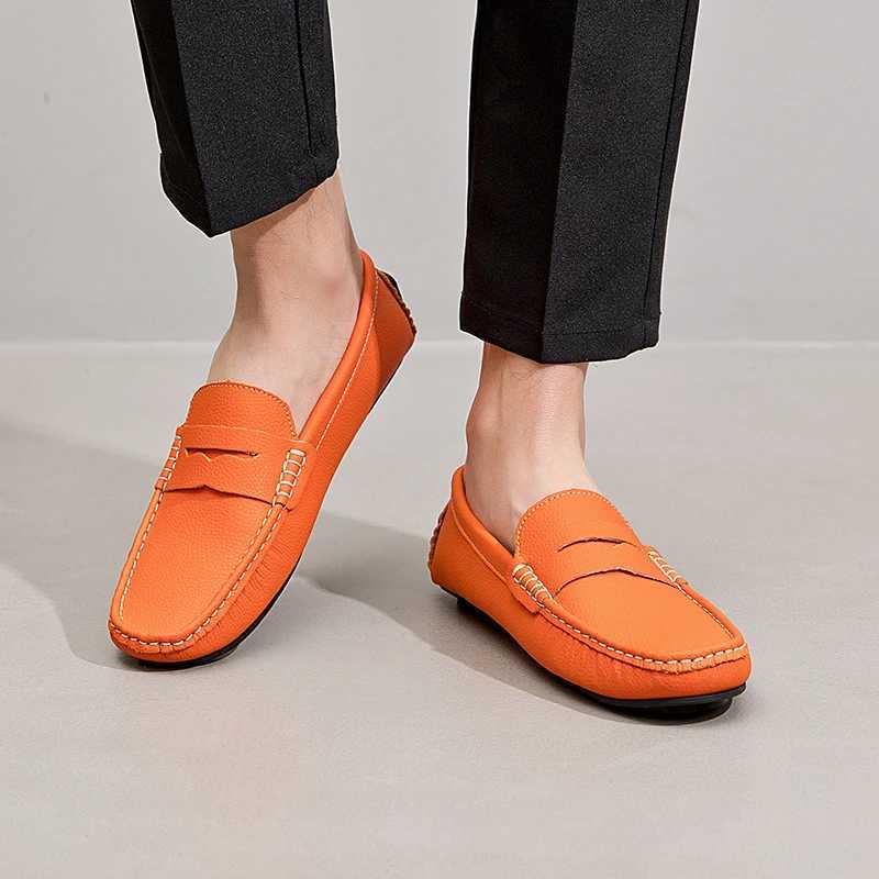 Luxury Leather Casual Shoes Men Loafers Comfortable Slip-On Flat Shoes Men Big Size 38-49 Mens Designer Shoes Y250707