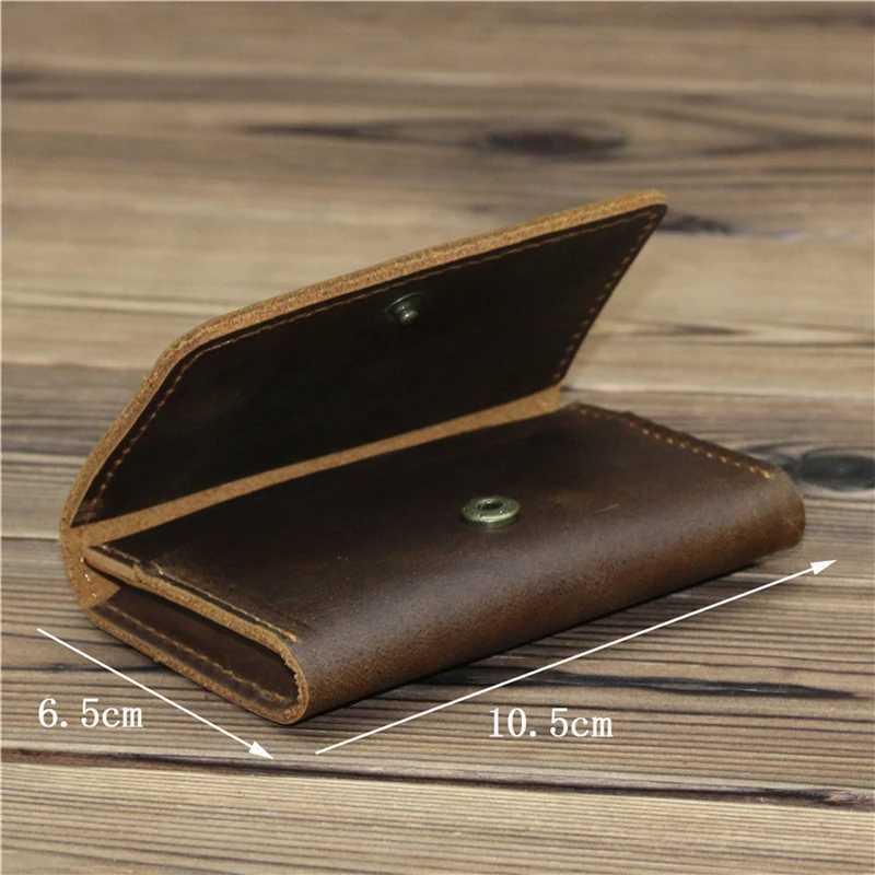 Vintage Mens Genuine Leather Wallet Small ID Card Holders Wallets Mini Real Leather Purse for Men Y250707