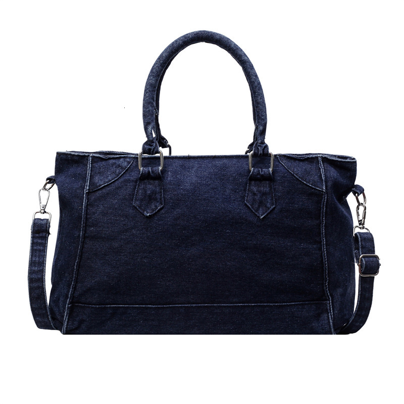 Free shipping designer Hong Kong Style Retro Large Capacity Denim Bag for Women New Trendy Fashion Handbag Commuter Bag Casual Shoulder Bag Tote Bag