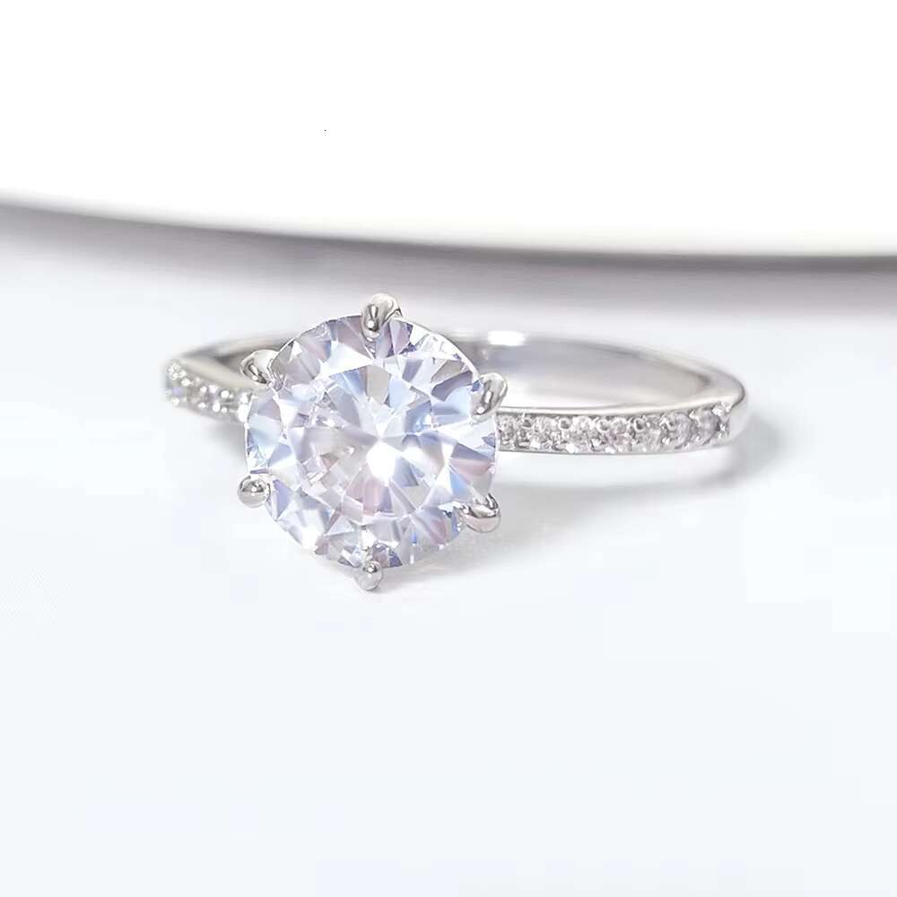 Hot Sale Classic Moissanite Ring S925 Inlaid High Quality 18K Gold Plated Fine Jewelry for Women