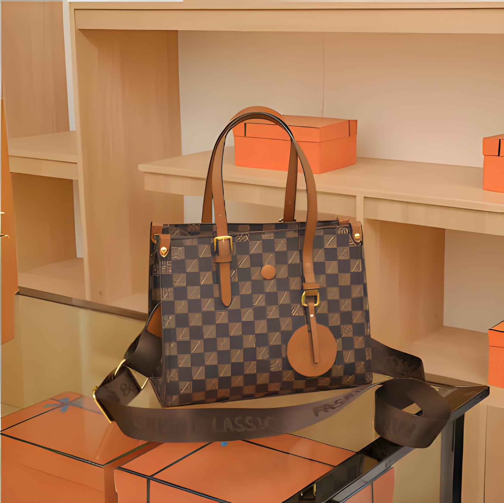 Crossbody se Designer 2025 Shoulder Handbag Ladies Flap Fashion Brown Tote Small Square Bag Free shipping