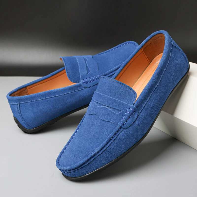 Men Casual Shoes Fion Men Shoes Handmade Suede Genuine Leather Mens Loafers Slip On Mens Flats M Driving Shoes Y250707