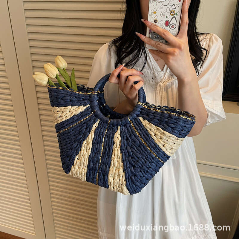 Free shipping designer bag Luxury bag Personalized New Woven Handheld Basket Bag Spring Summer Color-Block Versatile Casual Fashion High-End Feel Wome