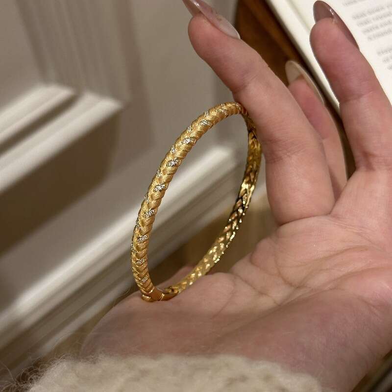 French Italian Brushed Wheat Ear Woven with Dias, Light , Exquisite, Fashionable, Versatile New Chinese Style Bracelet