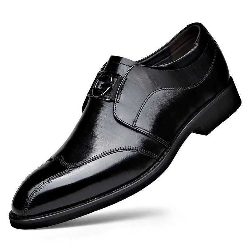 Men Casual Shoes Fion Brand Classic Casual Men Leather Shoes Black Breathable Business Men Shoes Large Size Y250707